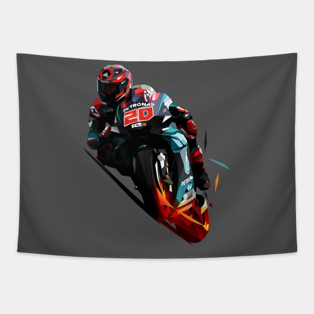 Fabio Quartararo Low Poly Tapestry by pxl_g