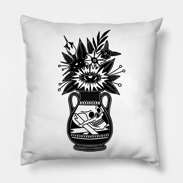 Dark vase Pillow by Sadhakaya