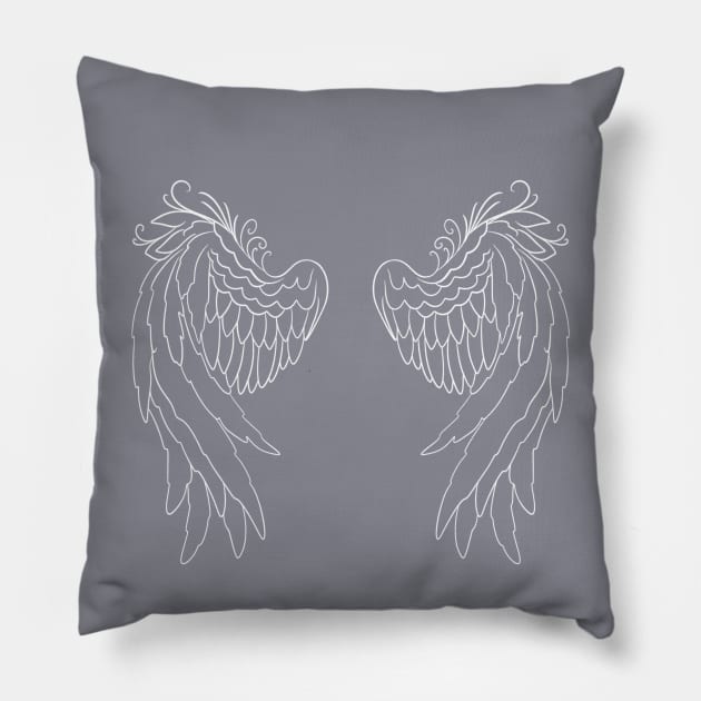 Angel Wings Pillow by BahArt