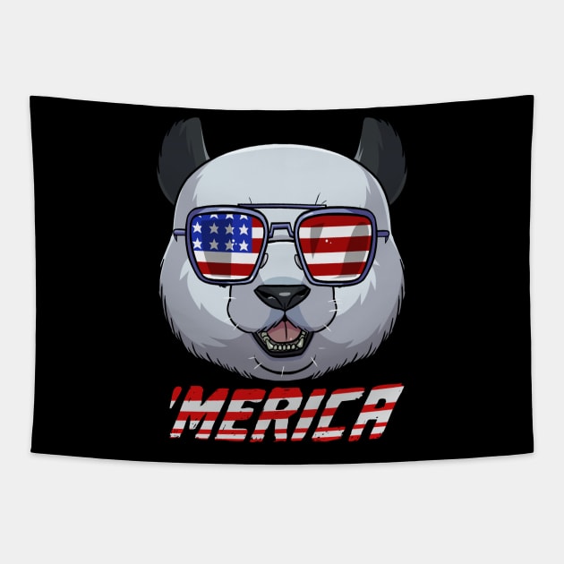 Panda Bear 4th of July Merica Tapestry by Noseking