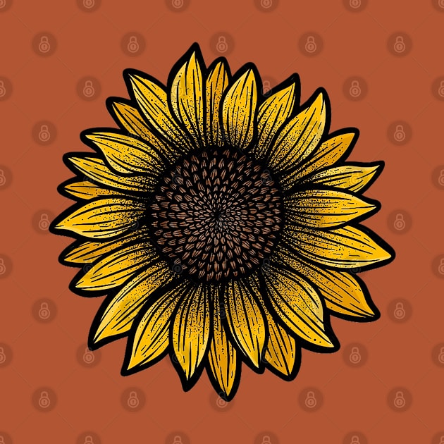 Golden Sunflower by melaniepetersonart