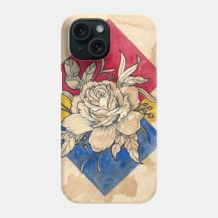 Inked Watercolor Rose Phone Case