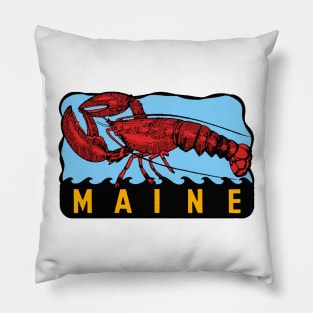 Vintage Style Maine New England Decal Pillow