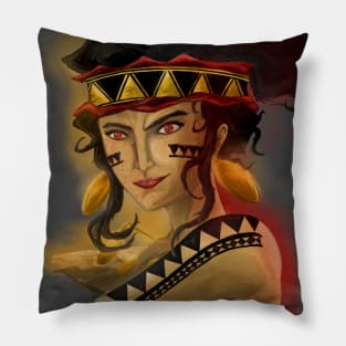 Woman Pintado Warrior Pillow