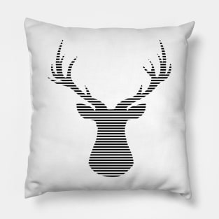 Deer - strips - black and white. Pillow