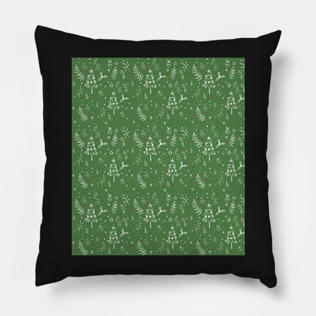 Christmas Themed Pattern for the holidays Pillow by ariaayuzawa