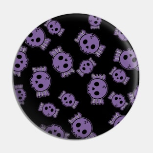 Cute Purple Candy Skulls Pattern - Kawaii Goth Pin