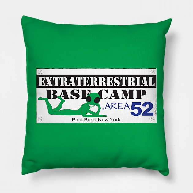 EXTRATERRESTRIAL BASE CAMP Pine Bush NY Pillow by Vehement Vilification