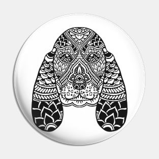 Basset Hound Mandala Pin