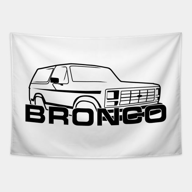 1980-1986 Ford Bronco New Logo Black Tapestry by The OBS Apparel