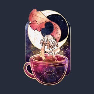 Mermaid Teacup - Celestial Moon Mermaid T-Shirt