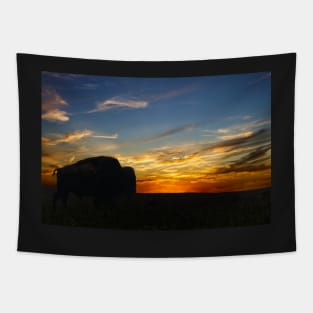 Bison Sunset Prairie Tapestry