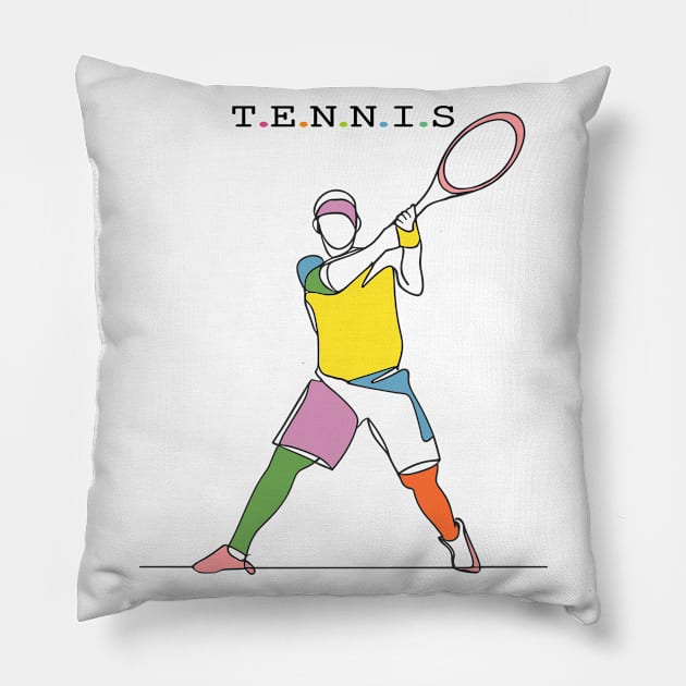 Tennis Sport Pillow by Fashioned by You, Created by Me A.zed