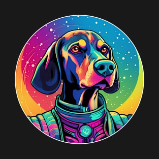 American English Coonhound Puppy Dog Astronaut in Outer Space T-Shirt