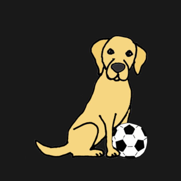 Disover Funny Yellow Lab Dog Soccer - Yellow Lab - T-Shirt