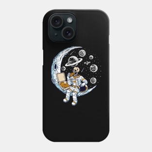 astronaut eating pizza moon Phone Case