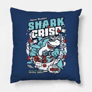 Retro Cartoon Cereal Box // Cereal Shark Crisp // Funny Vintage Breakfast Cereal Pillow