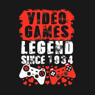 Gaming 1934 Birthday Video Games Birthday Gamer T-Shirt