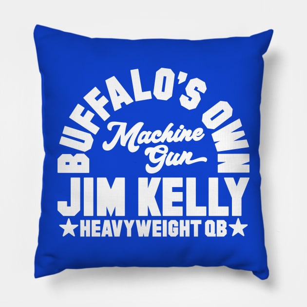 Buffalo's Own QB Kelly (White) Pillow by Carl Cordes