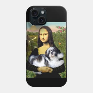 Mona Lisa and her Black and White Shih Tzu Phone Case