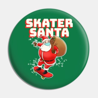 Skater Santa Skateboarding Santa Xmas 2020 Pin