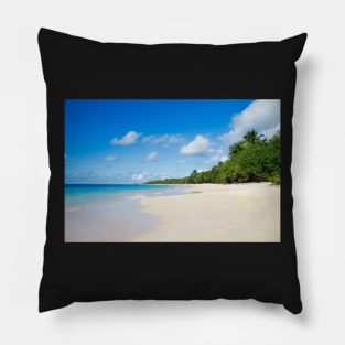 Sandy Beach of Caribbean Island Pillow