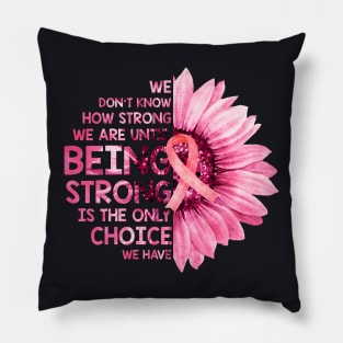 Sunflower Pink Breast Cancer Awareness Pillow