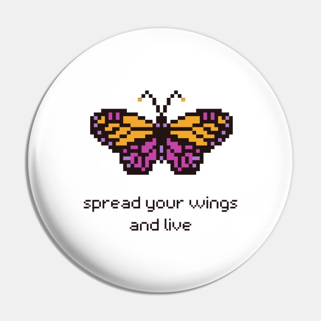 Pixel Winged Wonder: Seek Freedom Pin by PixelwearStore