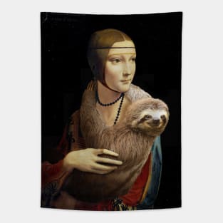 Lady with a Sloth Tapestry