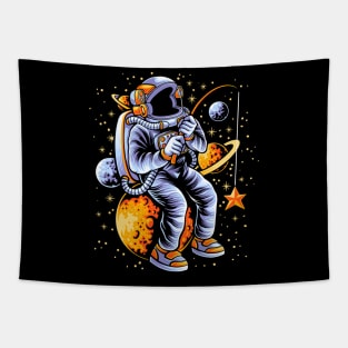 Astronauts fishing stars Tapestry