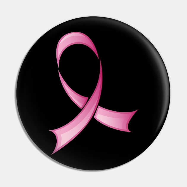 Abstract pink ribbon Pin by AnnArtshock