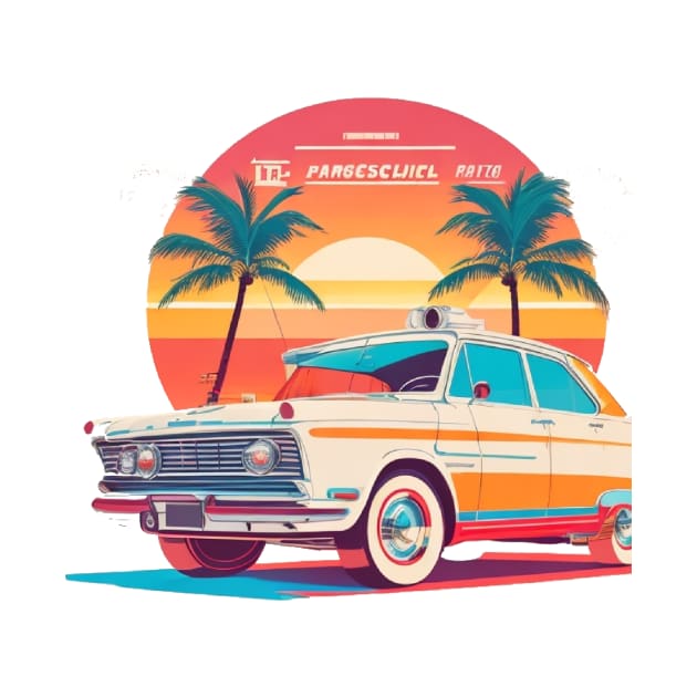 artwork of t-shirt graphic design of miami street by MeriemBz