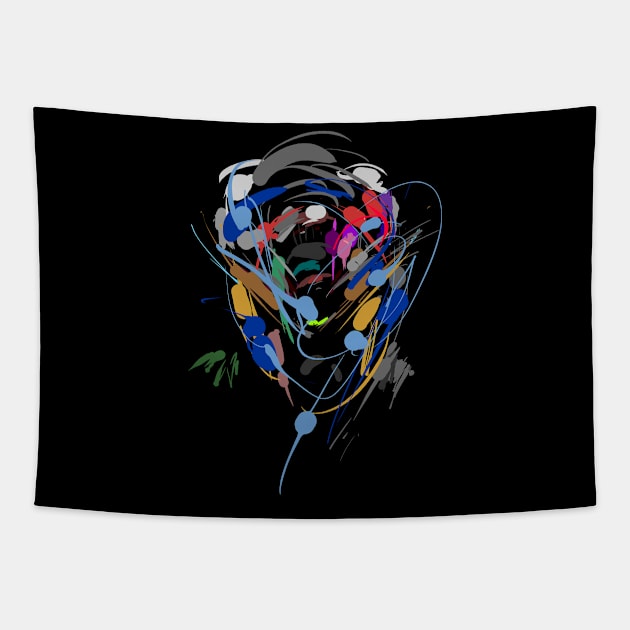 face (colors abstract) Tapestry by Nikokosmos