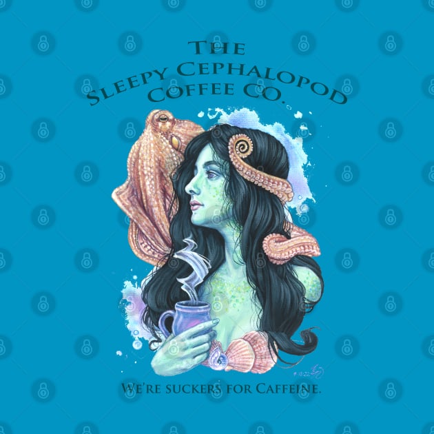 The Sleepy Cepholopod Coffee Co--Siren by ardenellennixon