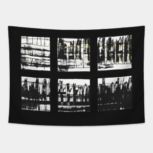 Liminal Space in Monocrome through 6 windows Tapestry