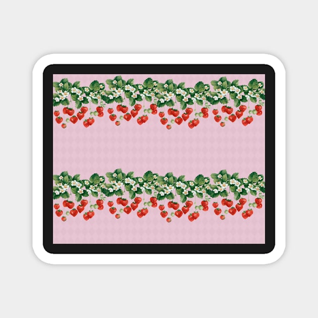 strawberry garden party pink classic lolita cottage core Magnet by lovefromsirius