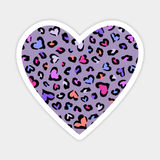 Cheetah Heart - Purple Magnet