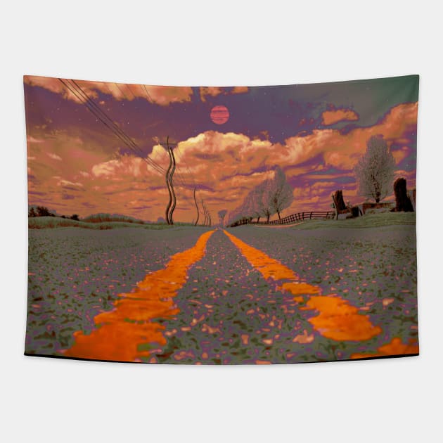 Road to Nowhere Tapestry by Cajuca