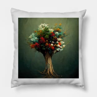 A Still Life of A Dystopian Bouquet Pillow