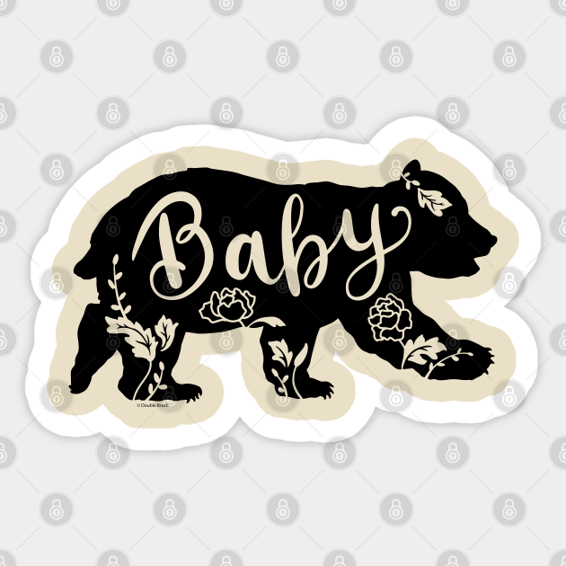 Download Floral Baby Bear Cub With Peonies Peony Flowers Baby Bear Sticker Teepublic
