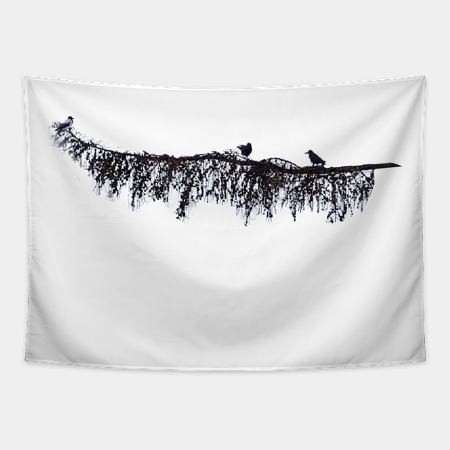 Birds on a tree branch Tapestry by Smile4Me