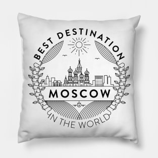 Moscow Minimal Badge Design Pillow