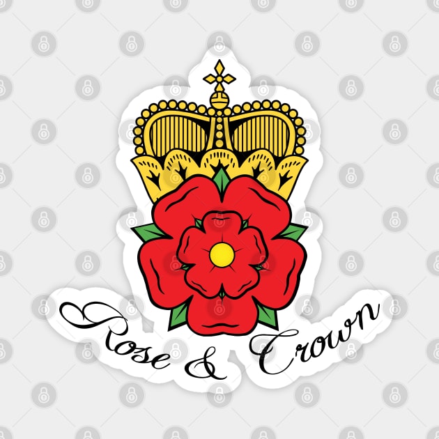 Colourful Rose and Crown Magnet by tribbledesign