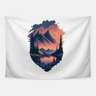 Mountains and Lakes - Outdoor Tapestry