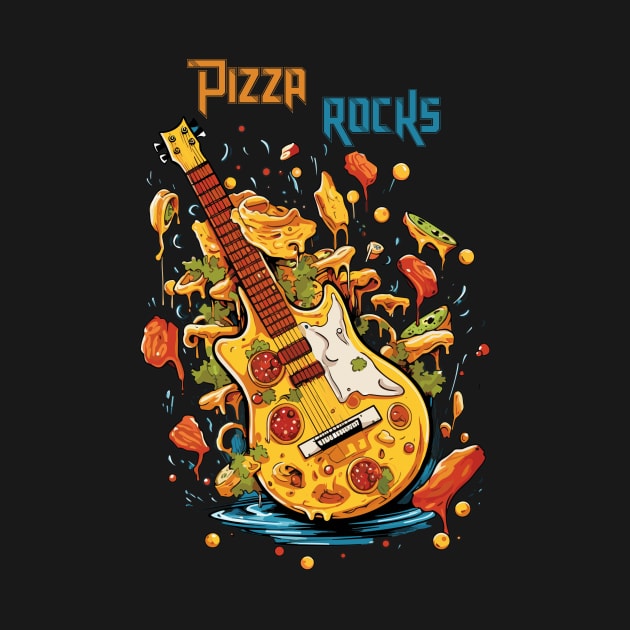 Pizza Guitar - Pizza Rocks by TeeCraftsGirl