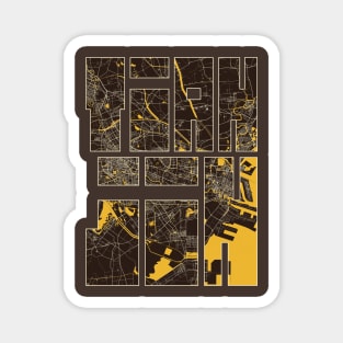 Tianjin, China City Map Typography - Pastel Magnet