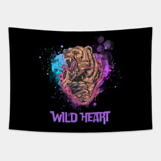 angry bear, wild heart Tapestry