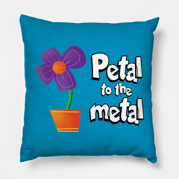 Petal to the Metal Pillow by Spencer Sparklestein