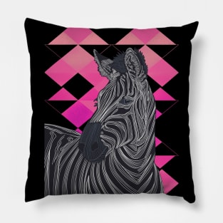 Zebra Pink Geometric Pillow