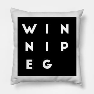 Winnipeg | White square, white letters | Canada Pillow